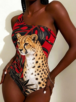 Baju Renang Satu Bahu Motif Hewan untuk Karnaval Senin, Grosir Baju Renang Jouvert, Monokini Label Pribadi untuk Miami 2027