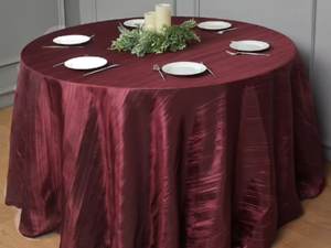 Noël bordeaux accordéon froissé nappes rondes Polyester fête vacances <span class=keywords><strong>Table</strong></span> à manger couverture lavable réutilisable décor à la maison - Product Image 2