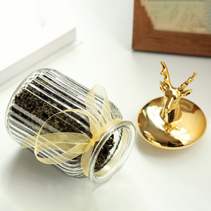 Pot à biscuits en verre avec couvercle hermétique décoratif en forme de tête de cerf, boîte de conservation alimentaire, boîte à biscuits - Product Image 5