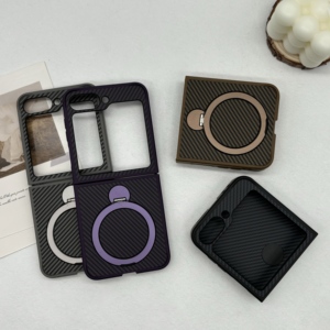 Funda de teléfono con patrón de fibra de carbono para <span class=keywords><strong>Samsung</strong></span> <span class=keywords><strong>ZFold4</strong></span>/5/6 con funda magnética con soporte oculto para <span class=keywords><strong>Samsung</strong></span> ZFLIP3/45/6 - Product Image 2