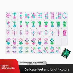 Luxury Modern 160-Piece Personalized Artwork Green Crystal 4-Player <b>Entertainment</b> Miss Acrylic American Mahjong Tile Set - Product Image 4