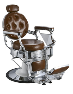 Chaise de barbier moderne en fer noir capitonnée - Réglable hydrauliquement pour les coupes dégradées et les pompadours, pour une utilisation en extérieur et en salon - Product Image 6