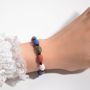 Perles En <span class=keywords><strong>Pierre</strong></span> naturelle Bijoux Huile Essentielle Diffuseur Réglable Couleur Mixte Tambour <span class=keywords><strong>Lave</strong></span> <span class=keywords><strong>Volcanique</strong></span> Perle Bracelet - Product Image 5
