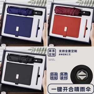 Coffret Cadeau Haut de Gamme pour Ordinateur Portable : Clé USB 16 Go, Bouteille d'Eau 500 ml, Parapluie, Logo Personnalisable A5, Cuir PU, Couture Filée – En Stock - Product Image 3