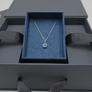 Navy blue magnet <b>box</b> with ribbon jewelry set <b>box</b> luxury jewlery package blue pouch - Product Image 5