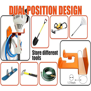 2 Pack resistente in metallo Utility gancio di stoccaggio a muro per scopa commerciale porta attrezzi <span class=keywords><strong>da</strong></span> giardino Organizer supporto a parete per Garage - Product Image 5