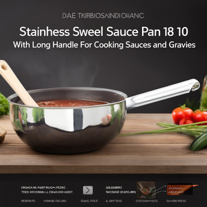 Pentola per salse in acciaio inox 18/10 con manico lungo per cucinare salse e condimenti - Product Image 3