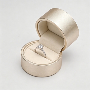 Luxury Custom Shape <b>Ring</b> <b>Box</b> Rigid PU Leather Jewelry <b>Gift</b> <b>Box</b> Suede Insert Debossed Logo Wholesale Factory <b>for</b> Jewelry Brand - Product Image 4