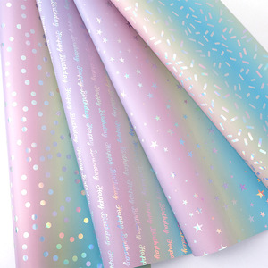 Laser-Plated Aluminum Gift Wrapping <b>Paper</b> Birthday Dot Star <b>Pattern</b> Metallized <b>Paper</b> Single Side Craft Gift Packaging - Product Image 4