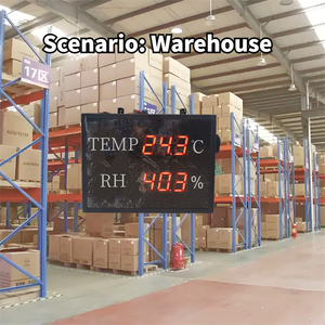 Chuyên nghiệp công nghiệp kỹ thuật số góc bên phải nhiệt độ độ ẩm Màn hình <span class=keywords><strong>LCD</strong></span> Màn hình hiển thị cho nhà kho nhà kính đồ họa - Product Image 4