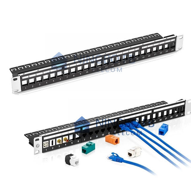 CAT6 Fiber Optical RJ45 48 Patch Panel 24 Port Cat6 UTP STP ODF Distribution Frame Rack Cabinet Keystone Module