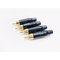Conector macho RCA de Audio y vídeo DIY de alta calidad, pines OFC chapados en oro, Cable de Audio y vídeo con adaptador de soldadura