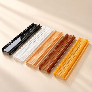 Organisateur de Mahjong Américain en Acrylique, en forme de U, à bords ondulés, avec poussoir et règle, imitation bambou et rotin tressé, écologique, imperméable et pliable - Product Image 5