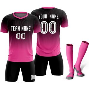 Shorts de football personnalisés avec nom et numéro, unisexe, adulte, anti-transpiration, col en V, uniformes d'équipe sublimés, maillot pour jeunes - Product Image 1