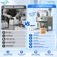 Machine de cerclage automatique en gros pour l'emballage de cartons de bouteilles de lait, électrique, de type boîte, sécurisée et résistante à l'eau