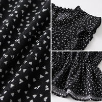 Robe Midi Femme Noire Imprimée Volants Épaules Taille Élastique Ligne A Été Casual OEM ODM Grossiste Usine Custom B2B Mode Femme