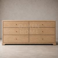 Commode de chambre OAKEN de style américain, personnalisable, en bois massif, meuble de rangement de luxe avec tiroirs, mobilier de maison
