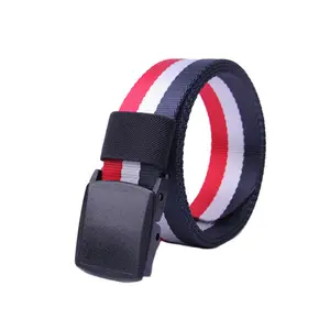 Logo Free Fashion Belt Heavy Duty Men Nylon Fabric Webbing Tactical Belt With Plastic Buckle Quick Release