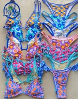 Ensembles de bikinis imprimés floraux en gros, fabricants de maillots de bain personnalisés, maillots de bain à carreaux à volants pour femmes 2026