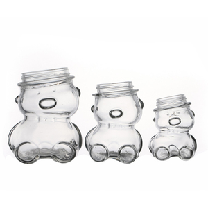 Kdg thương hiệu Nhà Máy bear-<span class=keywords><strong>panda</strong></span> hình Flint 50ml 80ml 160ml 300ml tùy chỉnh mật ong thực phẩm rỗng lưu trữ Flint lọ thủy tinh bán buôn - Product Image 1