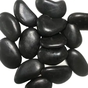 hot sell black natural polished river rock landscaping high quality natural pebble stone black beach river pebble rock