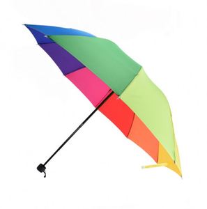 Parapluie de Pluie Pliant Manuel Portable Anti-Vent 3 Volets Couleurs Arc-en-Ciel Tendance – Meilleure Vente - Product Image 4