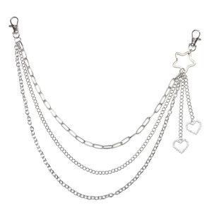 Fashion Waist <b>Chain</b> Star Heart Pendant Multi Layer Zinc Alloy Casual Hip Hop Denim <b>Jeans</b> Accessory - Product Image 5