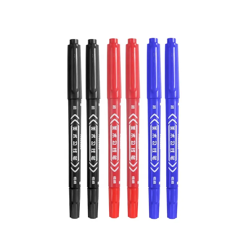 1Pc 3 Kleuren Sneldrogende Schrijfpennen Twin Tips Verdubbelde Haak Lijn Permanente Verf Marker Pen Voor Cd Dvd Media Schijf