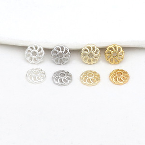 ลูกปัดลายดอกไม้ ชุบทอง 18K ทำจากทองแดง สำหรับงาน DIY เครื่องประดับ รุ่น C16 - Product Image 3