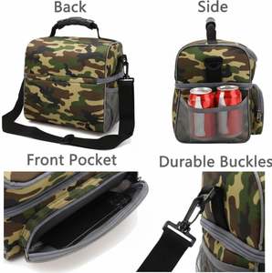 Bolsa de Almuerzo de Camuflaje, Bolsa Térmica Aislada de Doble Capa con Estampado de Leopardo, Correa Ajustable, Fabricación Personalizada - Product Image 6