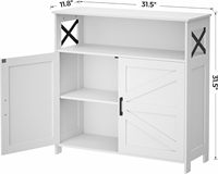 Petit meuble de bar à café avec étagère réglable, buffet de style farmhouse avec porte pour le salon