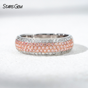 Bague de mariage et d'anniversaire Starsgem en or blanc 10K et or rose avec diamant de laboratoire TCW 0.657ct AuDR1033003 - Product Image 3