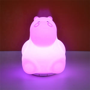 Haut-parleur lampe mignon hippopotame musique lampe Silicone bébé enfant sommeil <span class=keywords><strong>veilleuse</strong></span> avec USB Rechargeable Portable musique <span class=keywords><strong>veilleuse</strong></span> - Product Image 3