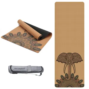 瑜伽垫定制设计天然橡胶 OEM 定制标签软木瑜伽垫与批发袋