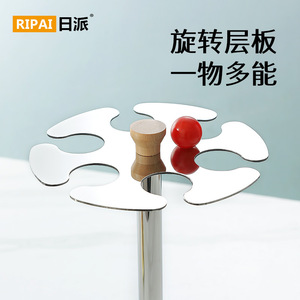 Estante giratorio para copas de vino, almacenamiento redondo invertido con orificio de drenaje para portavasos de fiesta - Product Image 5