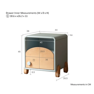 <span class=keywords><strong>Comodino</strong></span> in Legno a 2 Ripiani Facile da Pulire con Maniglia <span class=keywords><strong>per</strong></span> Camera dei Bambini - Product Image 4