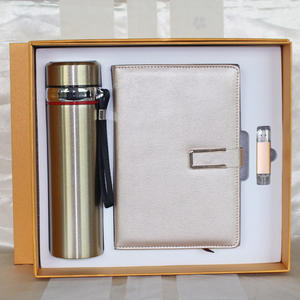 Özelleştirilmiş hediye seti lüks, 3 In 1 termal su şişesi jel kalem ve A5 günlüğü iş hediye seti kazınmış logosu promosyon için - Product Image 2