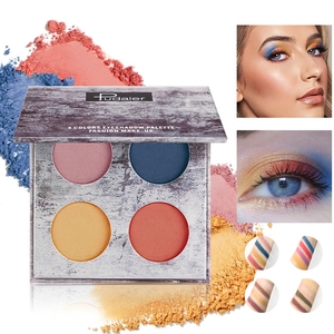 พาเลทอายแชโดว์พาเลทอายแชโดว์แบบมืออาชีพ4สีผสมชิมเมอร์ได้ง่ายฉลากส่วนตัว - Product Image 1