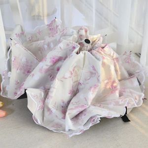 <span class=keywords><strong>Parapluie</strong></span> pliant noir enduit avec logo personnalisé, dentelle florale, pour femme, style Lolita, idéal pour les voyages, cadeau, vente au détail et en gros - Product Image 3