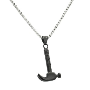 Collar con Colgante de Martillo de Acero Inoxidable para Hombre, Estilo Punk Retro, Diseño Geométrico con Forma de Herramienta Multicolor 280588 - Product Image 3