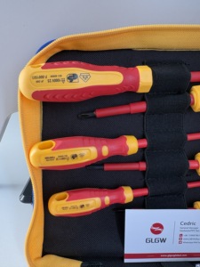 Kit d'outils professionnels pour <span class=keywords><strong>électricien</strong></span>s, 10 pièces, résistance à haute tension 1000V, testeur d'isolation VDE, coupe-fils, <span class=keywords><strong>tournevis</strong></span> - Product Image 6