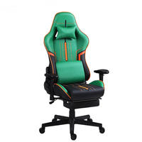 Chaise de jeu en cuir PU, cadre en acier inoxydable réglable 4D, massage, pivotante, convertible, design européen, base en nylon