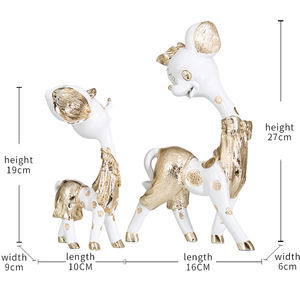 OEM ODM OBM decorazione per la casa di lusso piccolo cervo statua oro animale resina Sika cervo scultura - Product Image 1