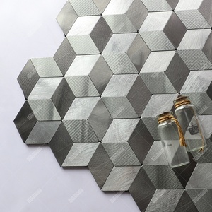 Vevor — moule gris métal argent, nouvelle décoration intérieure, salle de bains, 3d auto-<span class=keywords><strong>adhésif</strong></span> mural, écorce et bâton, carreaux de mosaïque - Product Image 2