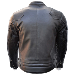 Custom Waterproof Windproof Riding <strong>Jacket</strong> Fashion Popular <strong>Mens</strong> Motorcycle Round Neck <strong>Bike</strong> Black Genuine Leather <strong>Jacket</strong> - Product Image 2