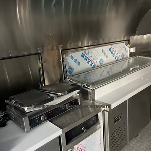 Chariots à hot-dogs pour restaurants entièrement équipés sur roues, remorque alimentaire colorée de type camping-car - Product Image 5