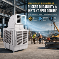 Refroidisseur d'air évaporatif mobile pour chantiers de construction avec roues robustes
