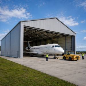 <span class=keywords><strong>Hangar</strong></span> d'avion résistant à la chaleur et anticorrosion : Bâtiment préfabriqué en structure métallique à grande portée, <span class=keywords><strong>hangar</strong></span> de stockage d'avions en métal - Product Image 1