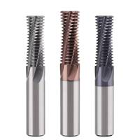Fraise à fileter en carbure monobloc à gamme complète, métrique et standard américaine, revêtement AlTiN, pour usinage CNC de fils en acier inoxydable