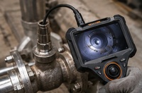 Endoscopio de Video con Pantalla HD de 5 Pulgadas y Resolución 1080P, Clasificación IP54, Zoom Digital 3X, Batería de Litio, Cámara Boroscópica Articulada de 360 Grados, Industrial